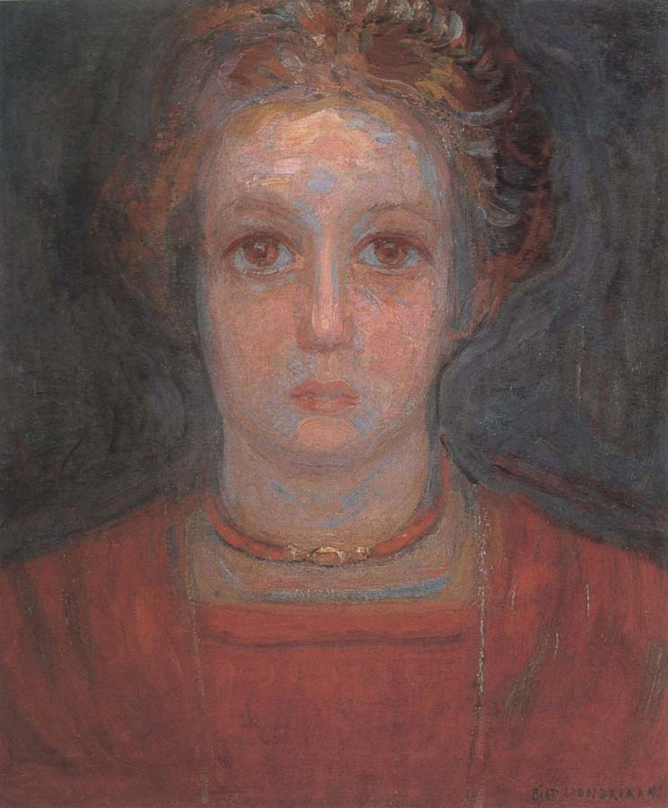 portrait of a young woman in red,1908 to 09